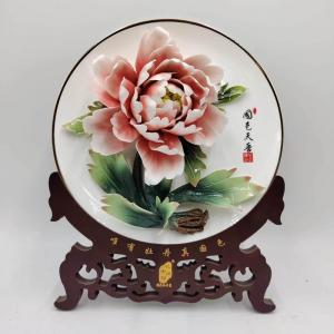 11寸精品單花(骨瓷金邊風動釉下彩)