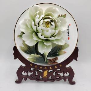 11寸精品單花(骨瓷金邊風動釉下彩)